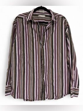Purple Geoffrey Beene Striped Button-Down Shirt
